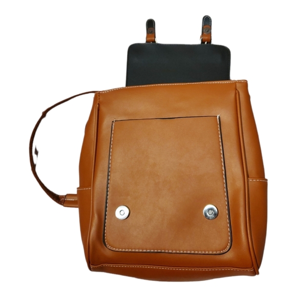 Cognac Brown Crossbody Backpack - Picture 5 of 12